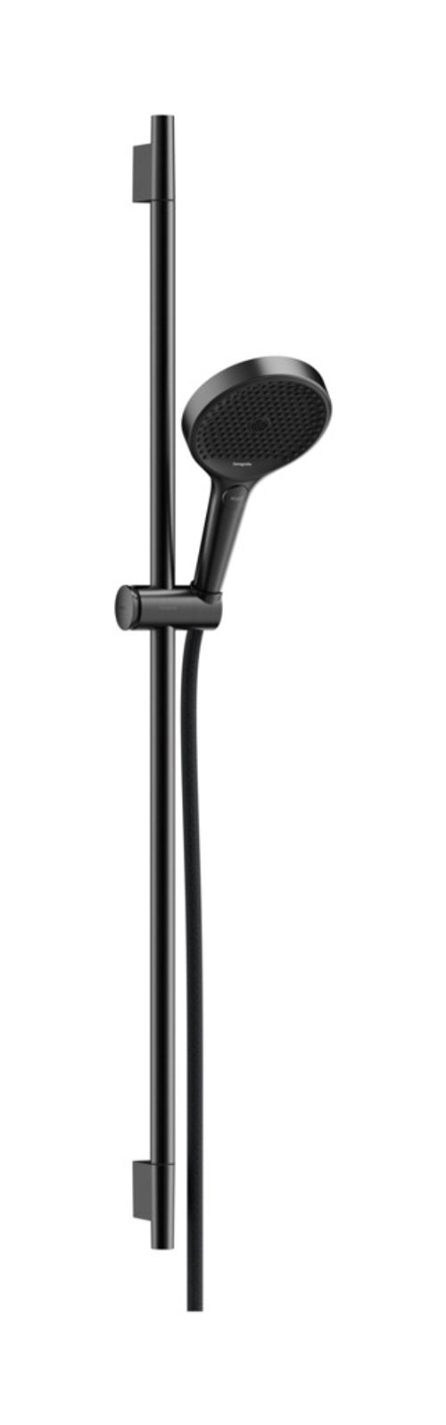 Hansgrohe-HG-Rainfinity-Brauseset-130-3jet-mit-Brausestange-S-Puro-90-cm-Push-Handbrausehalterung-und-Designflex-Textilbrauseschlauch-160-cm-Brushed-Black-Chrome-28743340 gallery number 1